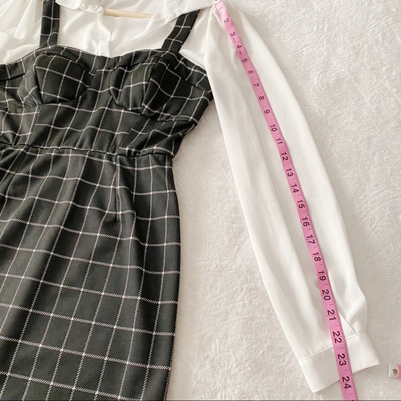 Window Pane Plaid Dress w/Attached Blouse - Picture 7 of 11
